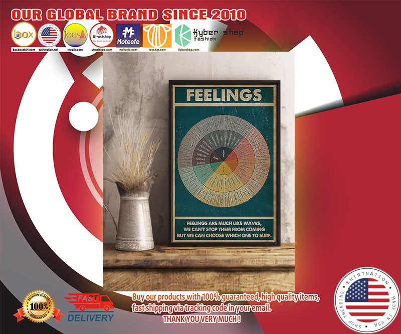 Feelings are much like waves poster