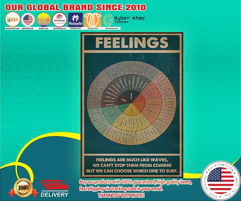 Feelings are much like waves poster