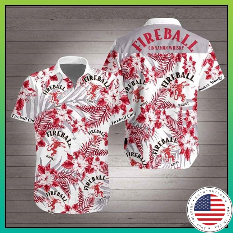 Fireball cinnamon whisky hawaiian shirt 2