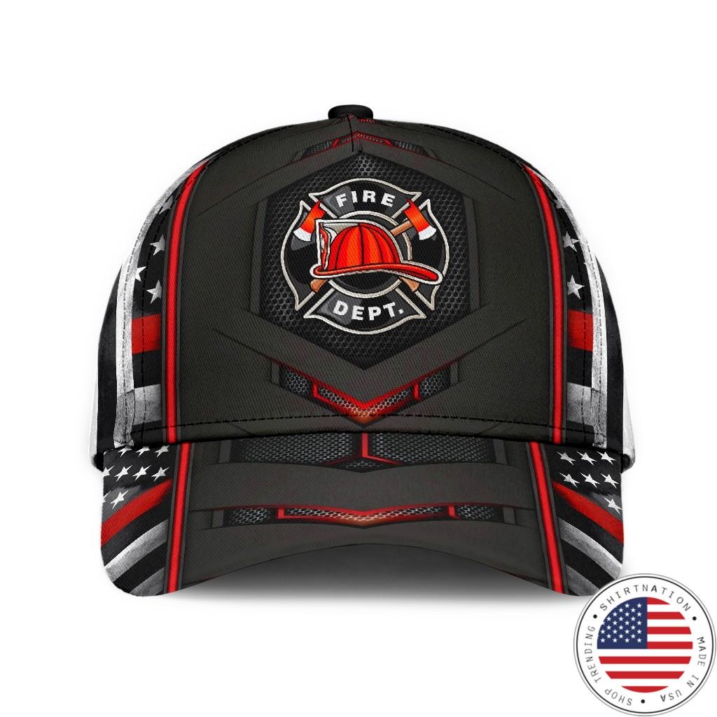 Firefighter flag red carbon cap