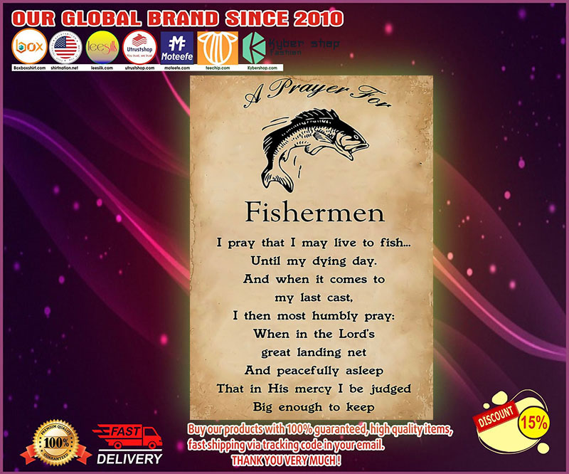 Fishing a prayer for fishermen poster