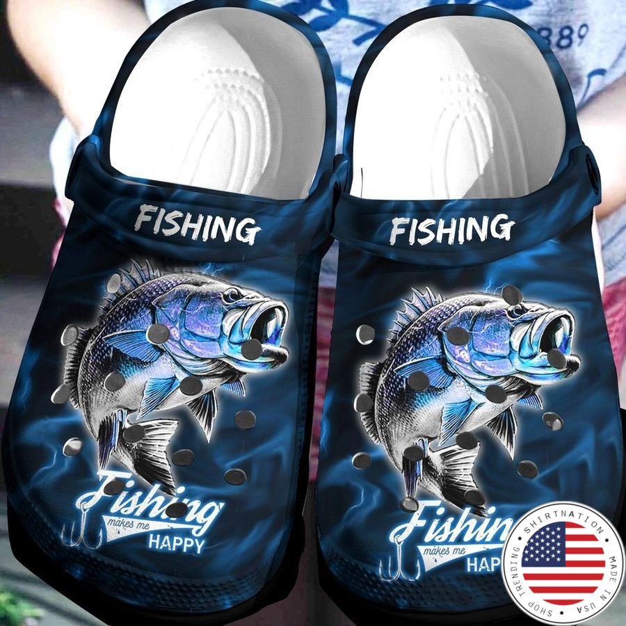 Fishing makes me happy croc shoes crocband