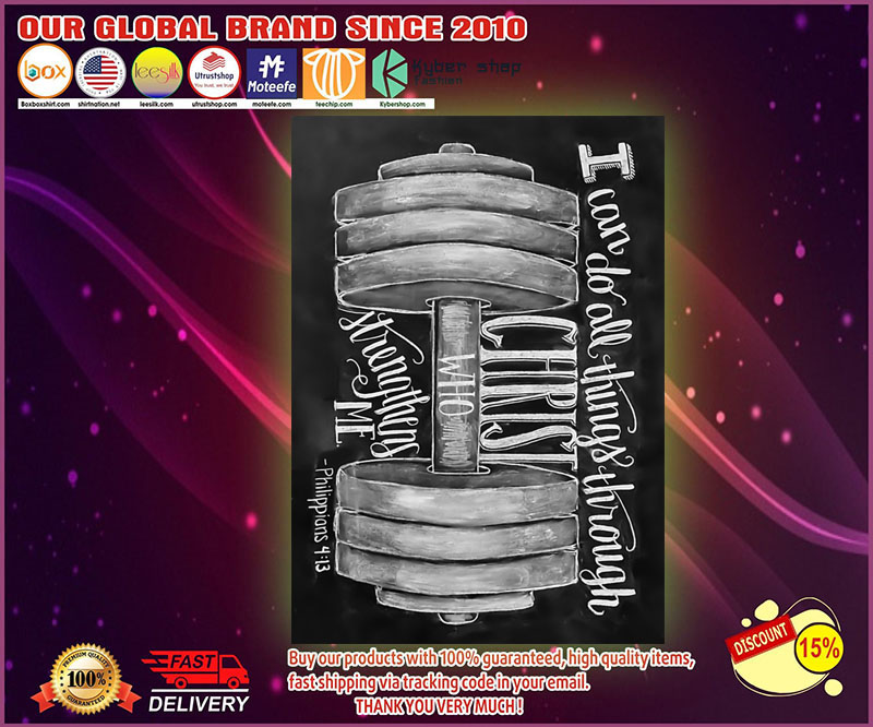 Fitness I can do all thing through Christ who strengthens me poster