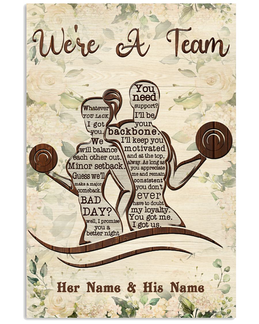 Fitness We're a team custom personalized name poster