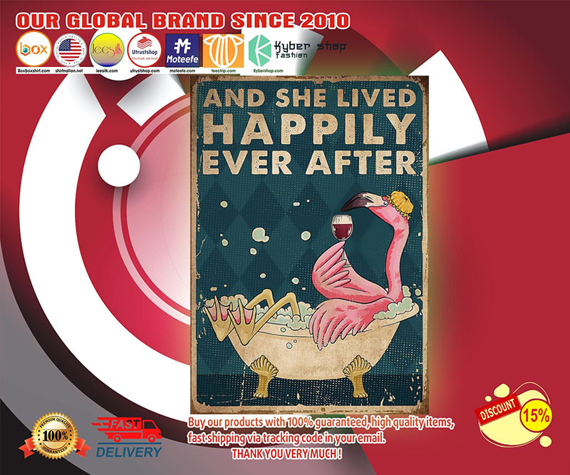 Flamingo and she lived happily ever after poster