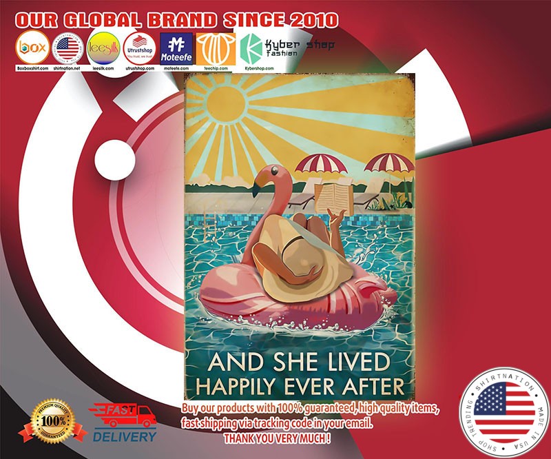 Flamingo beach and she lived happily ever after poster