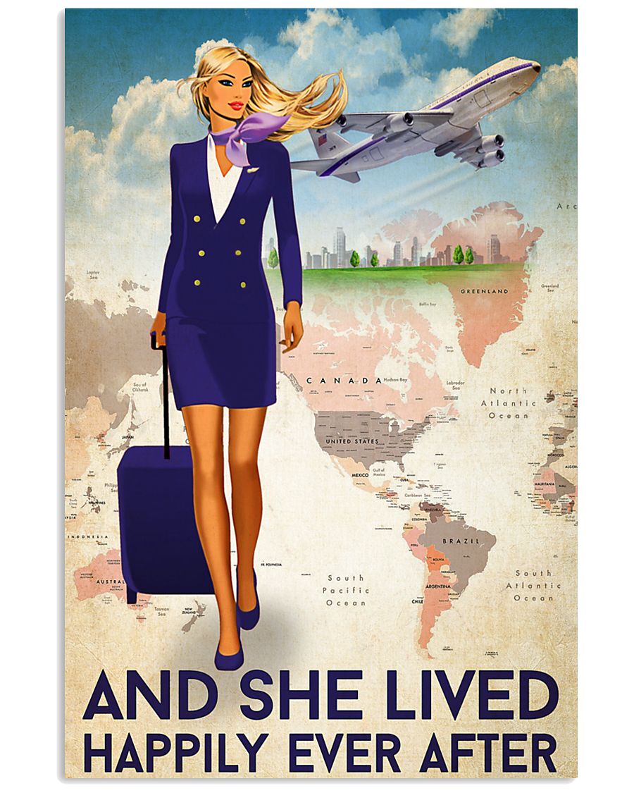 Flight attendance and she live happily ever after poster