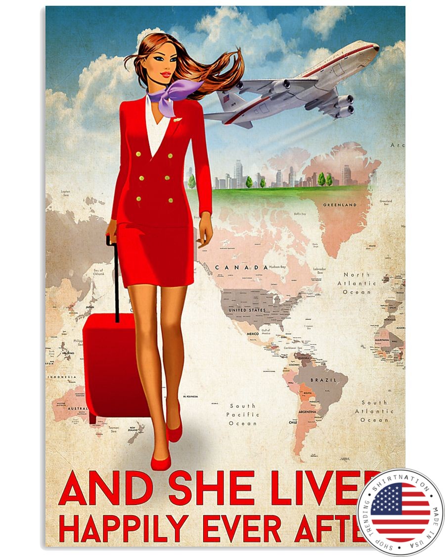 Flight attendance and she live happily ever after poster