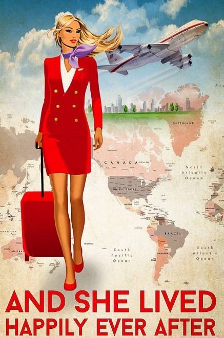 Flight attendant And she lived happily ever after poster