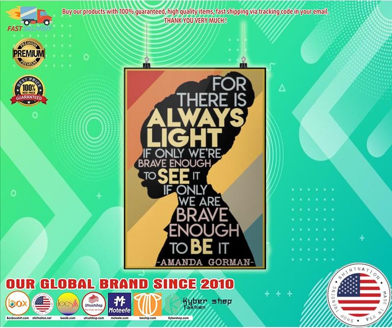 For there is always light Amanda Gorman poster
