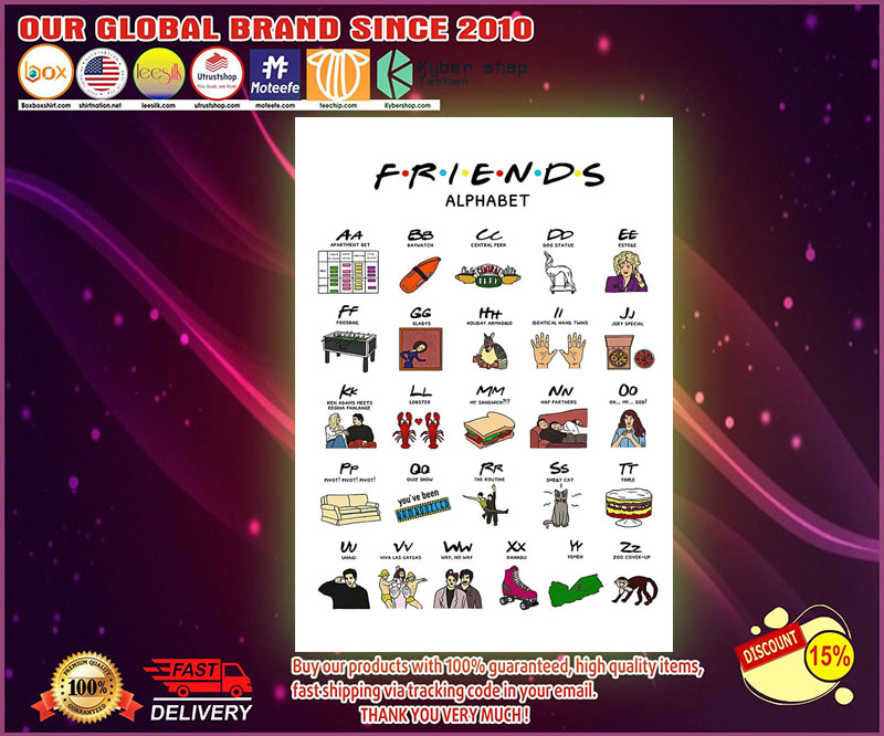 Friends TV show alphabet poster