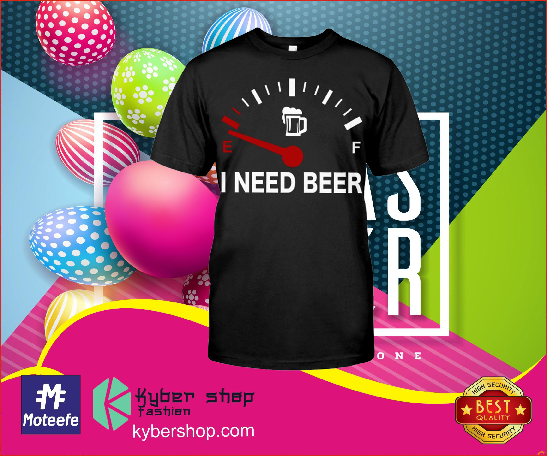 Fuel clock I need beer shirt