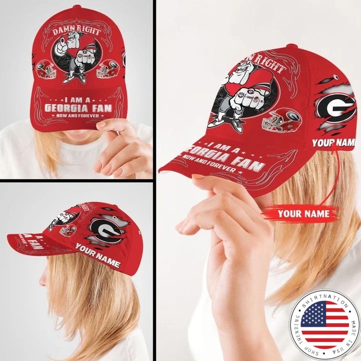 GEBU Damn right I am a Georgia Fan now and forever custom name cap2