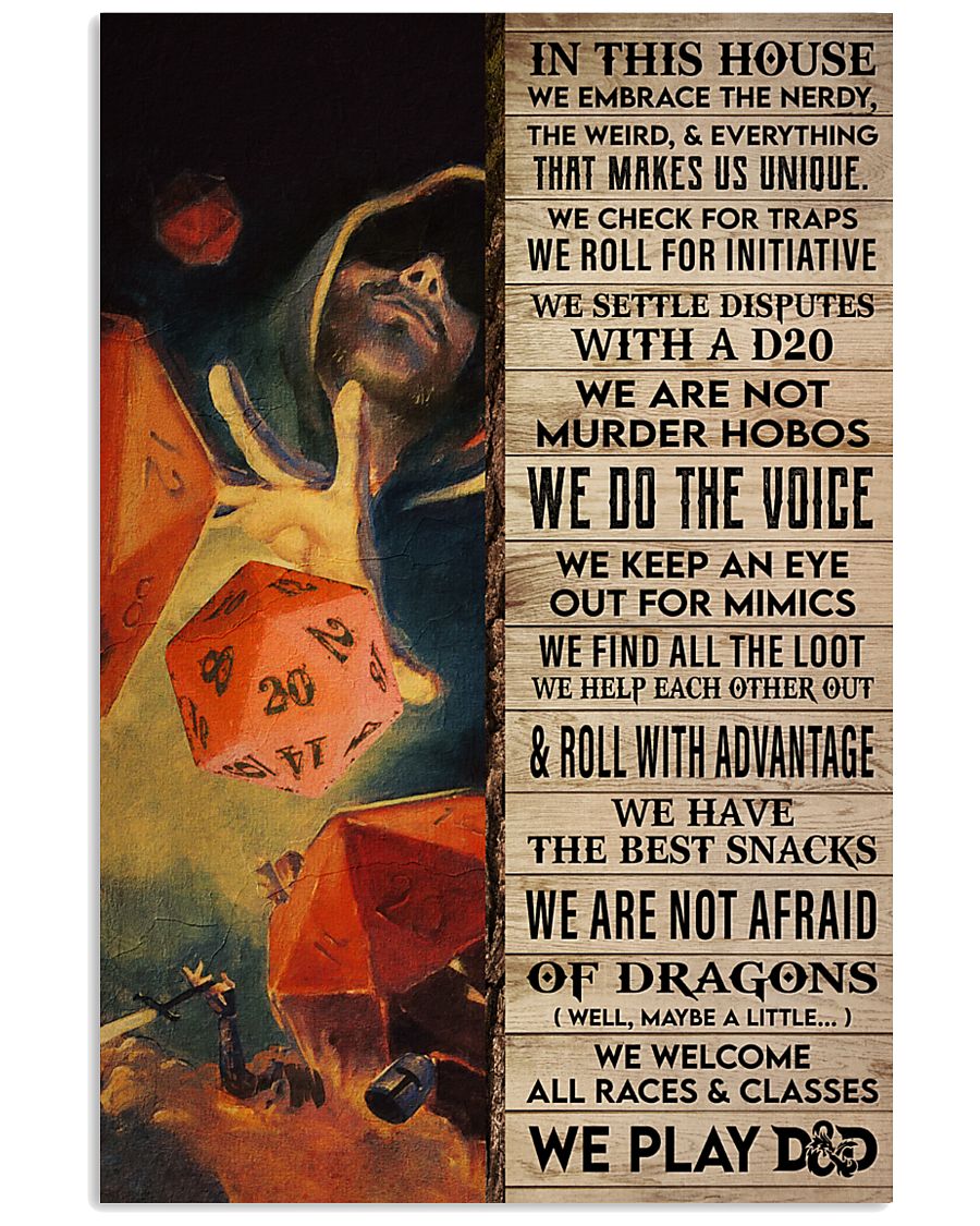 Game in this house we play D&D poster