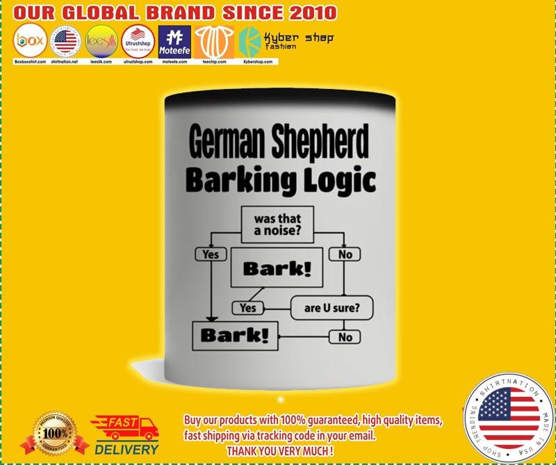 German Shepherd barking logic mug