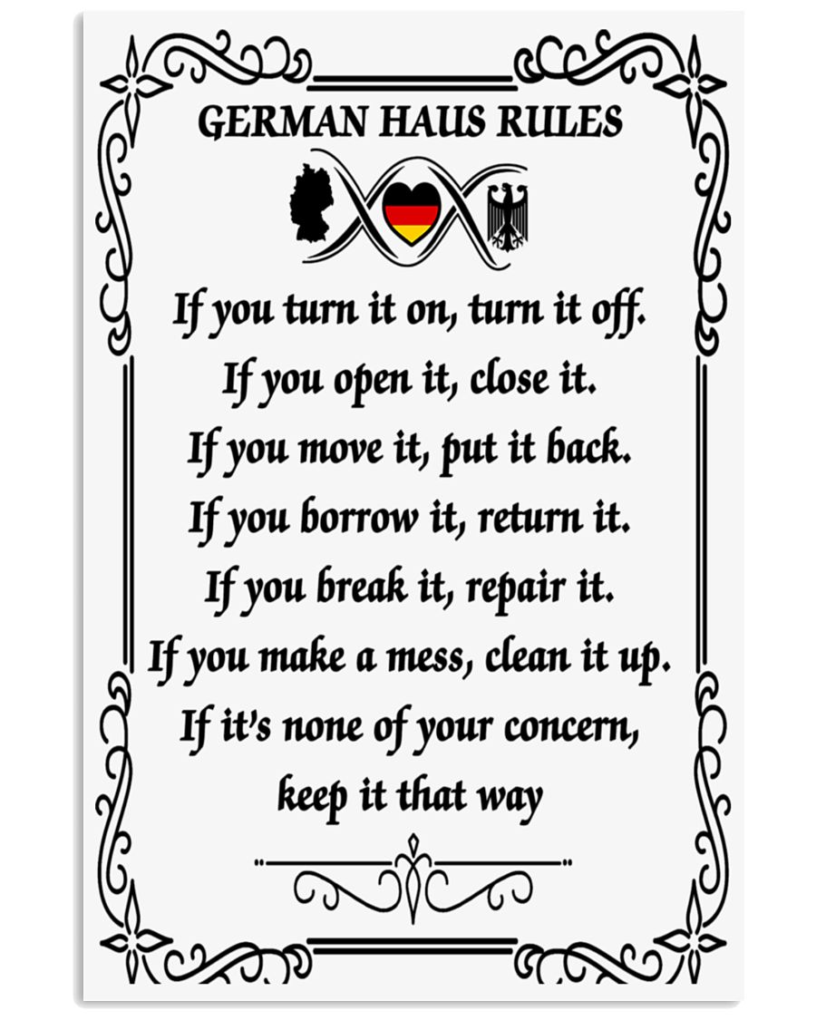 Germany haus rules poster