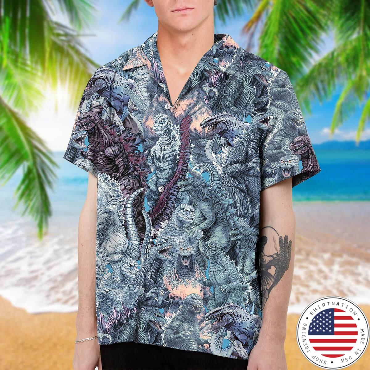 Godzilla hawaiian shirt as