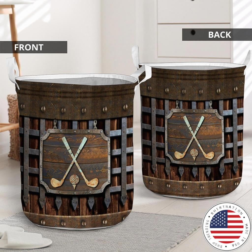 Golf faux metal print basket laundry2