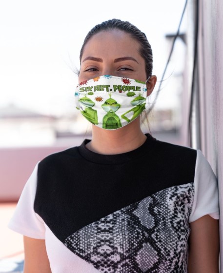 Grinch six feet people face mask