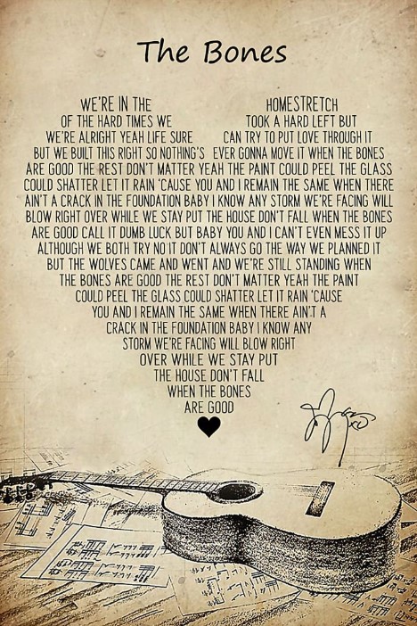Guilta The bones lyric poster