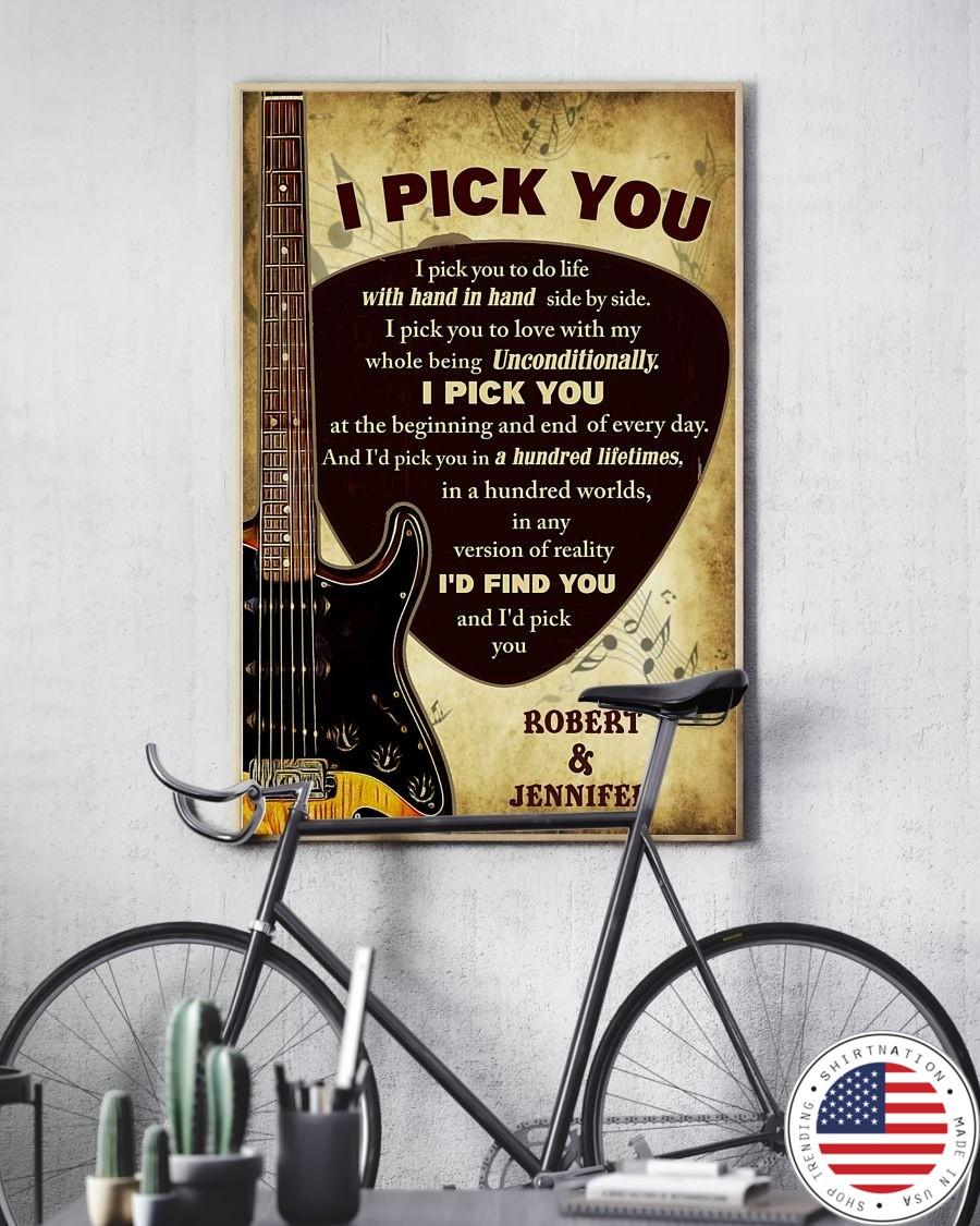 Guitar I pick you custom name poster