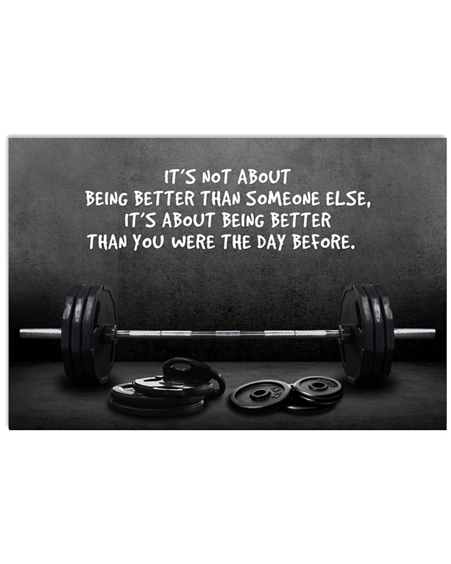Gym barbell it's not about being better than someone else poster