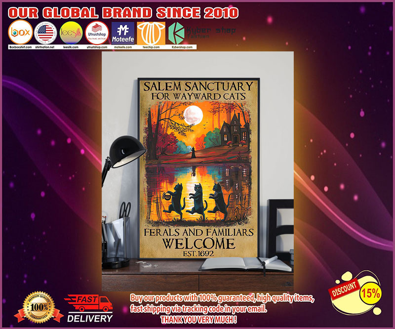 Halloween Salem sanctuary for wayward cats poster