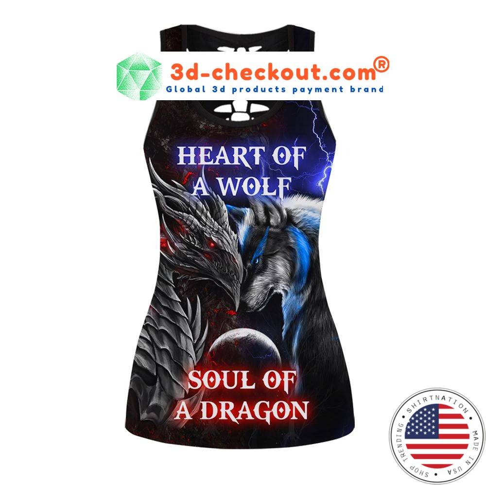 Heart of wolf soul of a dragon bedding set tank top 1