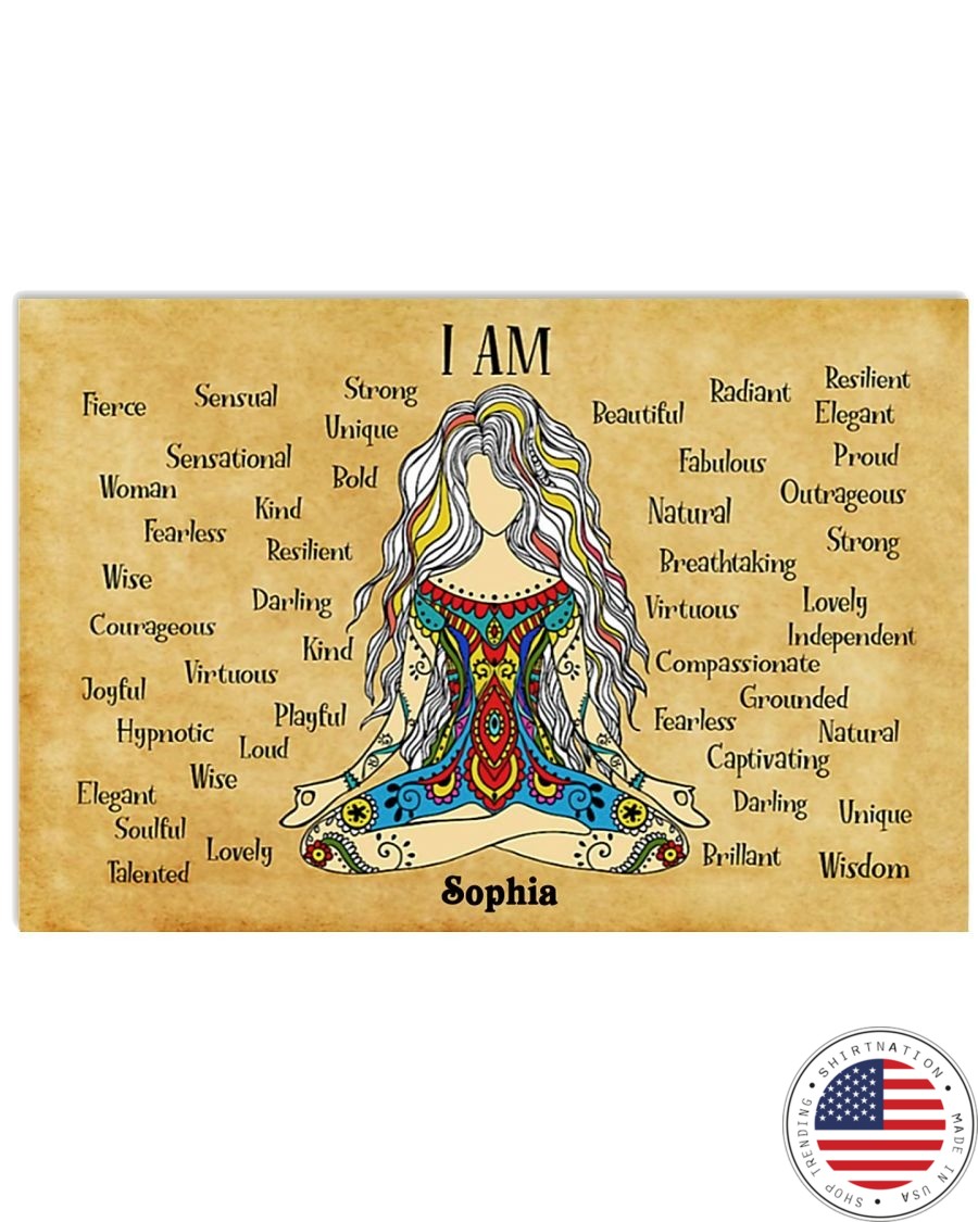 Hippie girl I am custom name poster