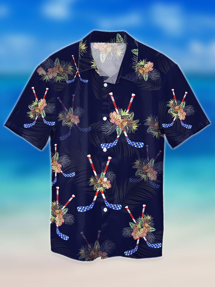 Hockey tropical hawaiian shirt