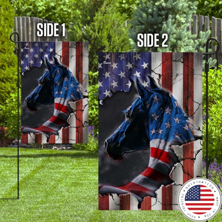 Horse US American flag