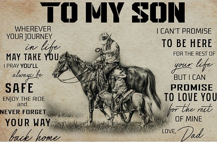 Horse riding to my son poster