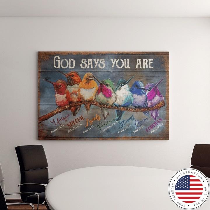 Hummingbird God says you are canvas2