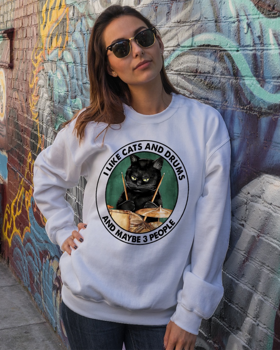 I Like Cats And Drums And Maybe 3 People Shirt2