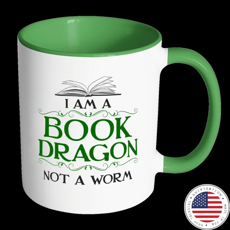 I am a book dragon not a worm mug