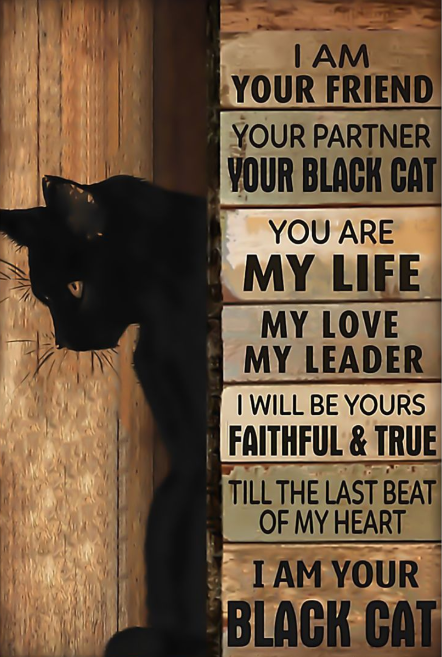 I am your friend your partner your black cat poster