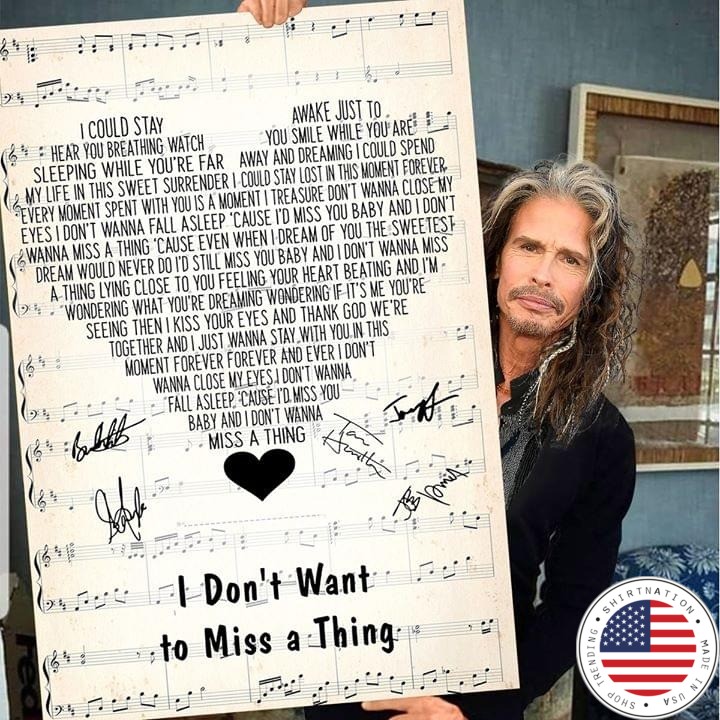 I don't want to miss a thing lyrics poster