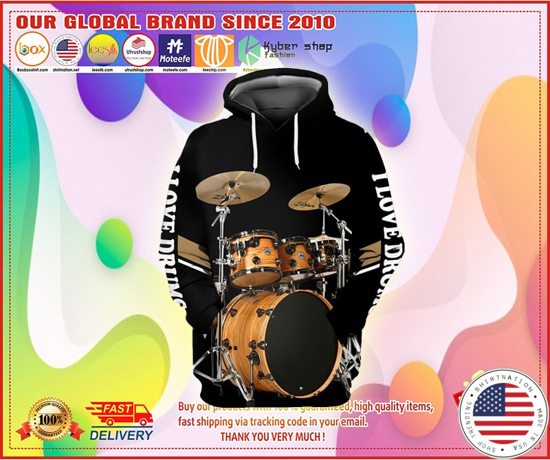 I love Drummer 3D hoodie 3