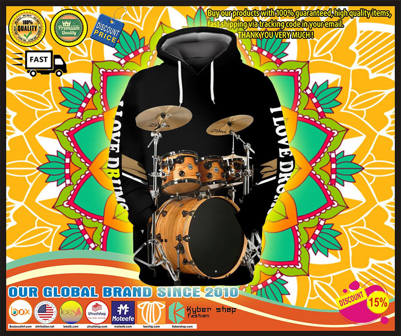I love Drummer 3D hoodie