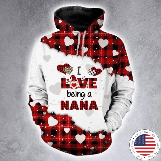 I love being a nana custom name 3D hoodie and legging 4