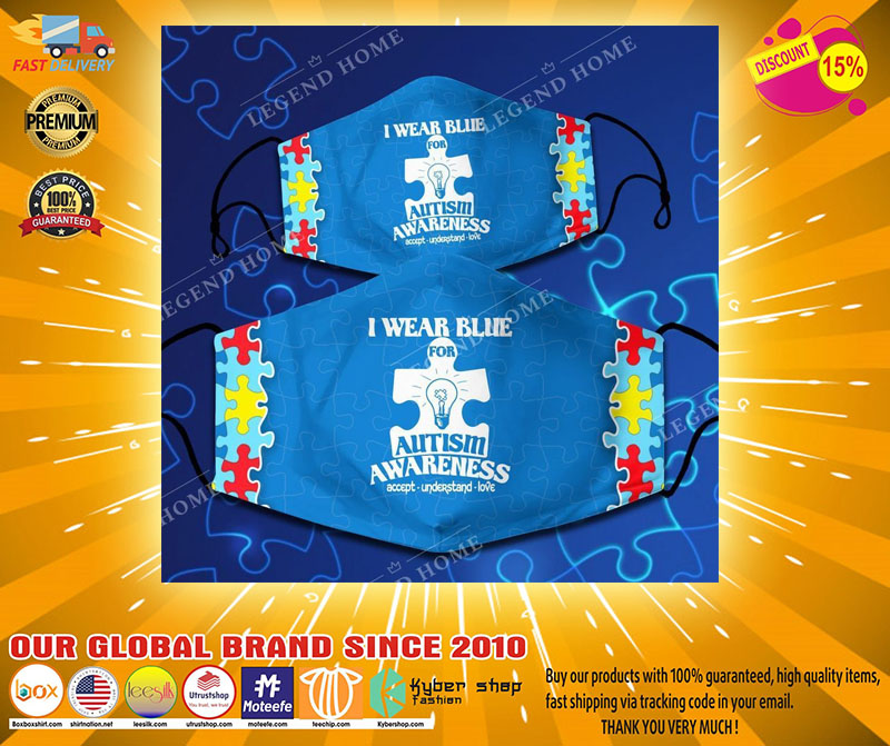 I wear blue for autism awareness facemask2