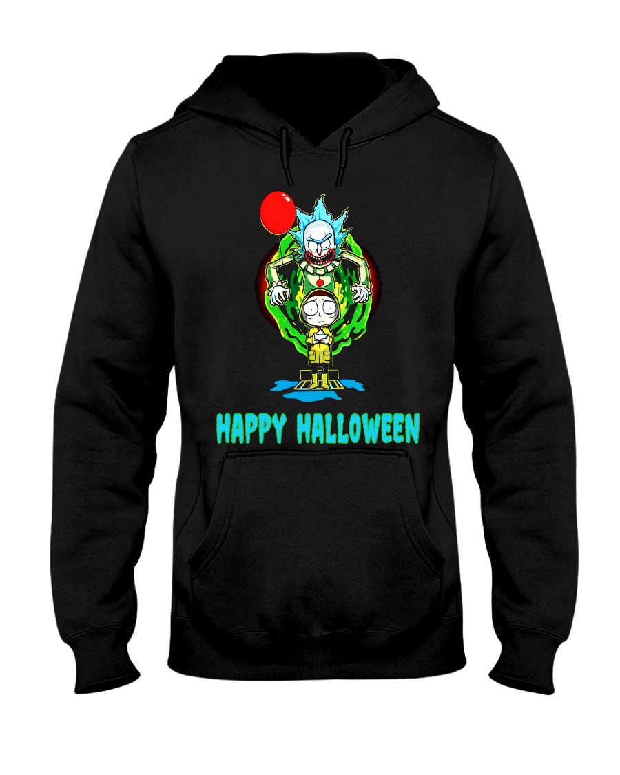 IT Clown Rick And Morty Happy Halloween Shirt