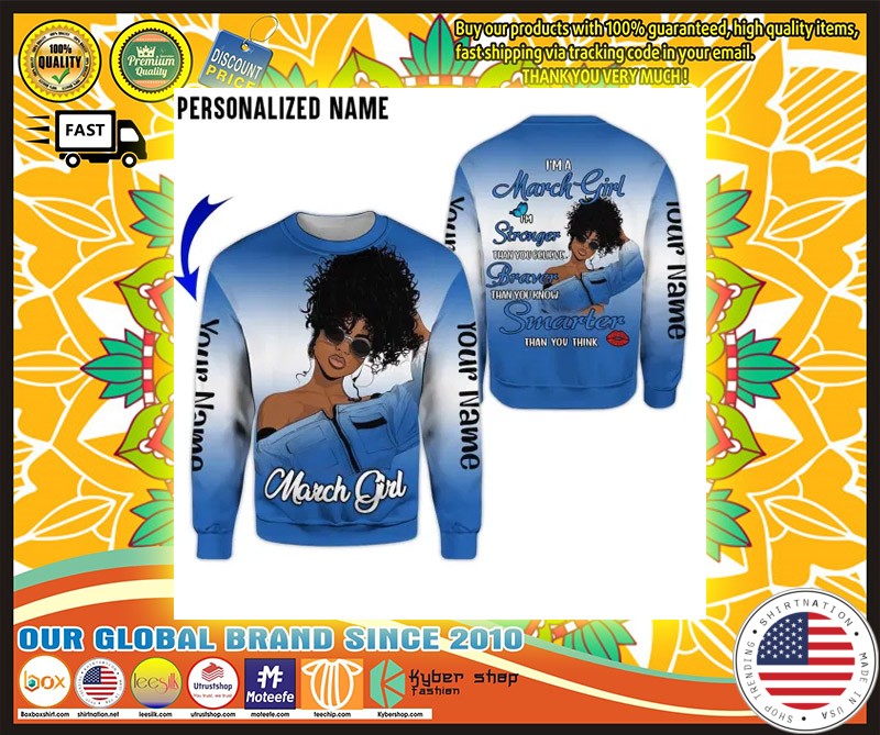 Im a march girl custom name 3D hoodie 4