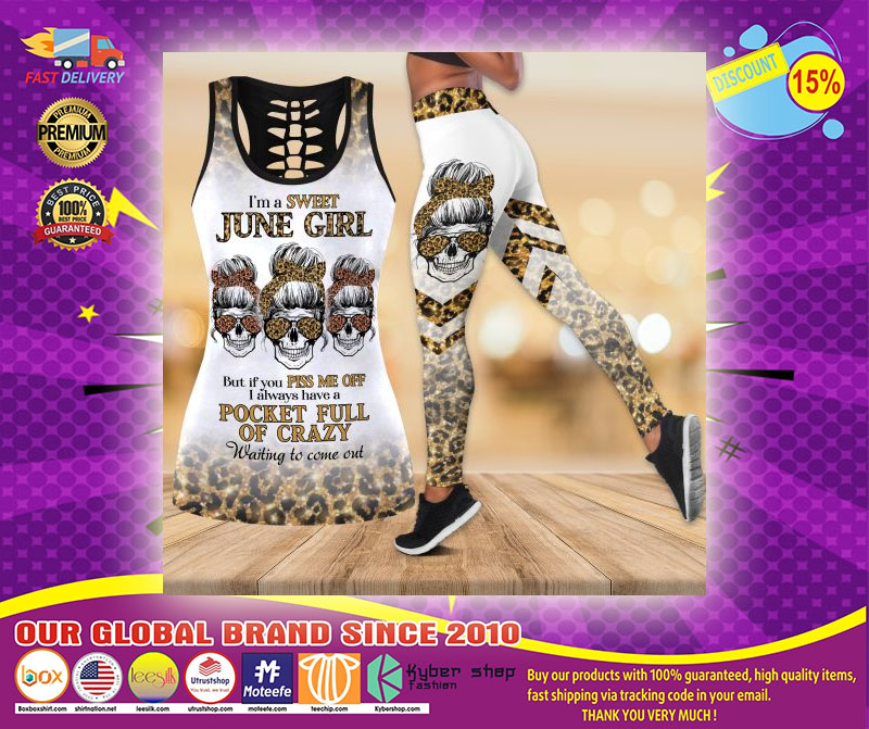 Im a sweet june girl skull tank top and legging1