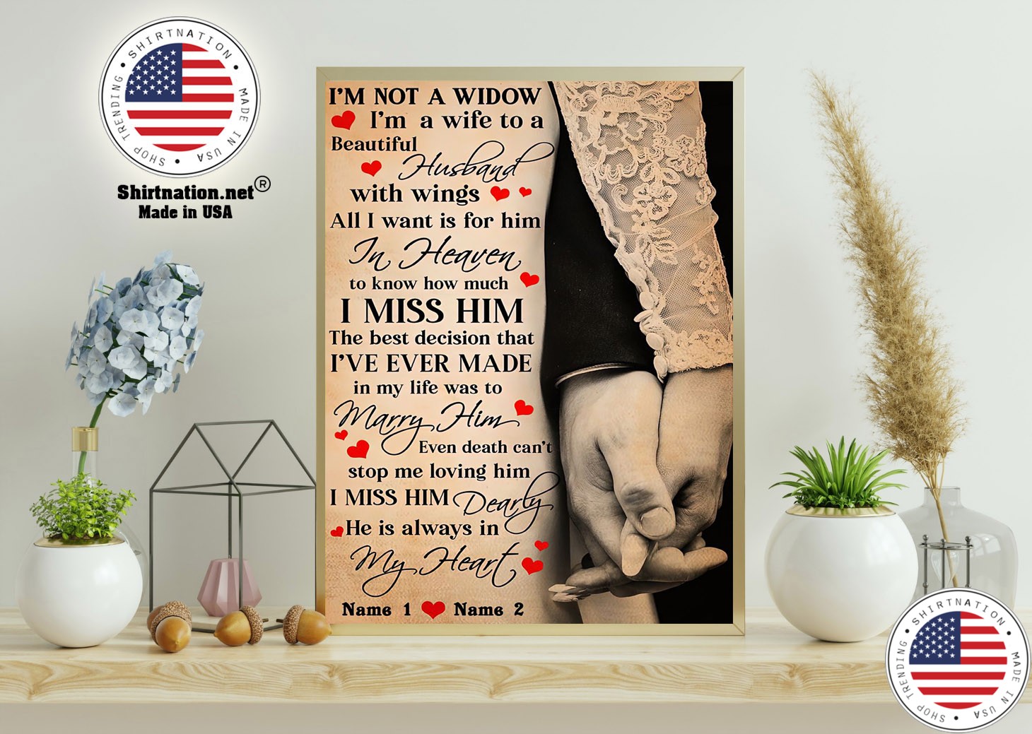 Im not a widow im a wife to a beautiful husband with wings poster 11