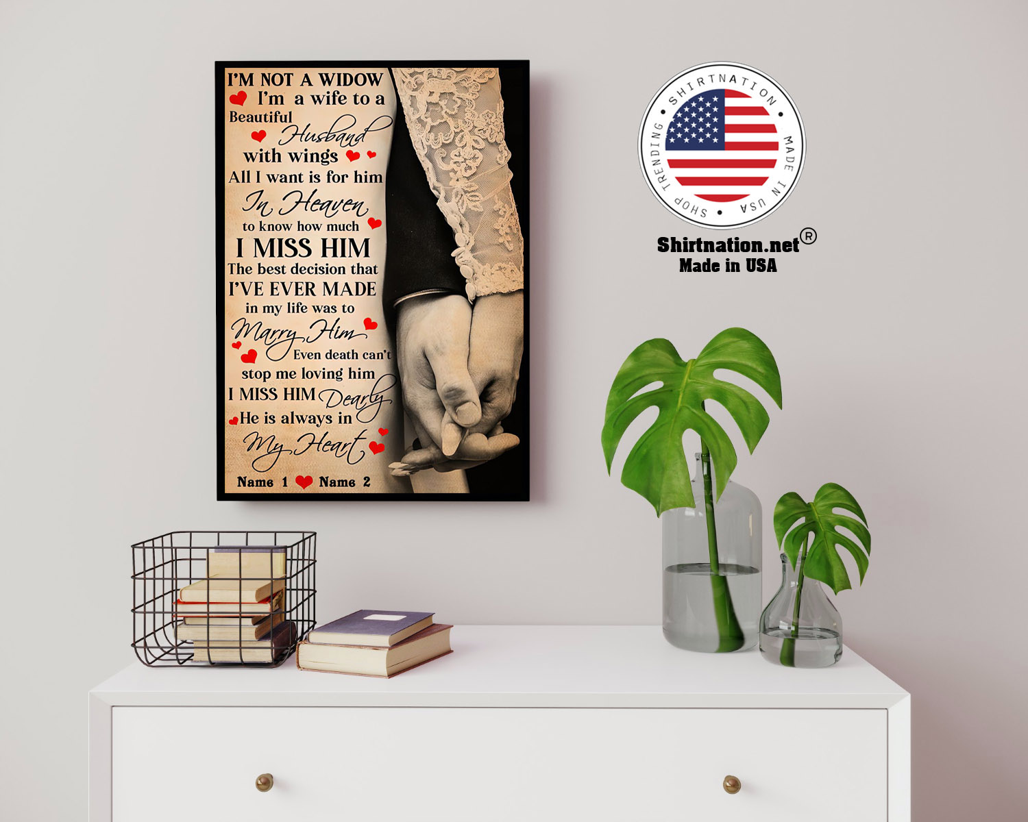 Im not a widow im a wife to a beautiful husband with wings poster 14