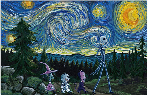 Jack Skellington Starry night poster