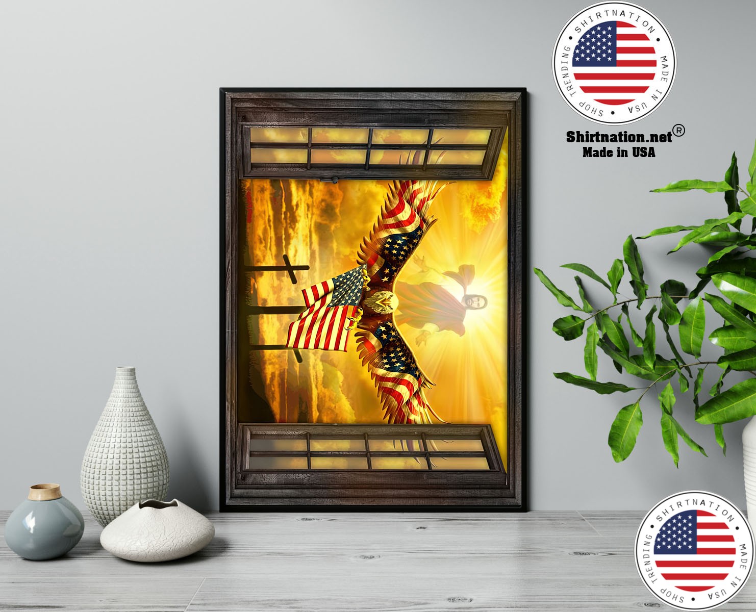 Jesus American eagle in the sky have faith poster 13