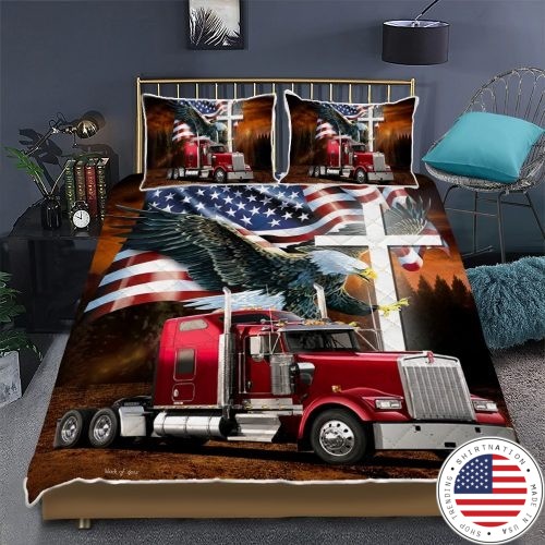 Jesus American eagle trucker quilt bedding set2