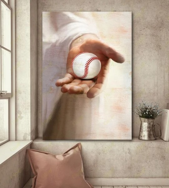 Jesus God Baseball take my hand canvas